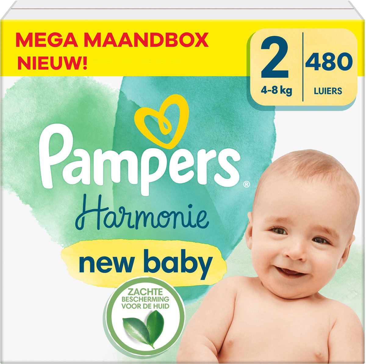 Pampers - Harmonie - Maat 2 - Mega Maandbox - stuks 4/8 KG - Babydrogist.nl