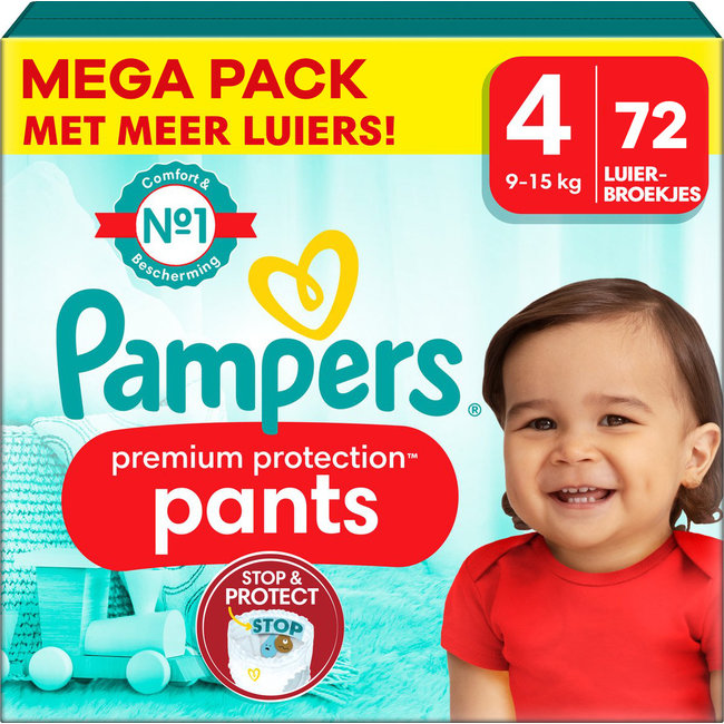 Pampers Pampers - Premium Protection Pants - Maat 4 - Mega Pack - 72 stuks - 9/15 KG