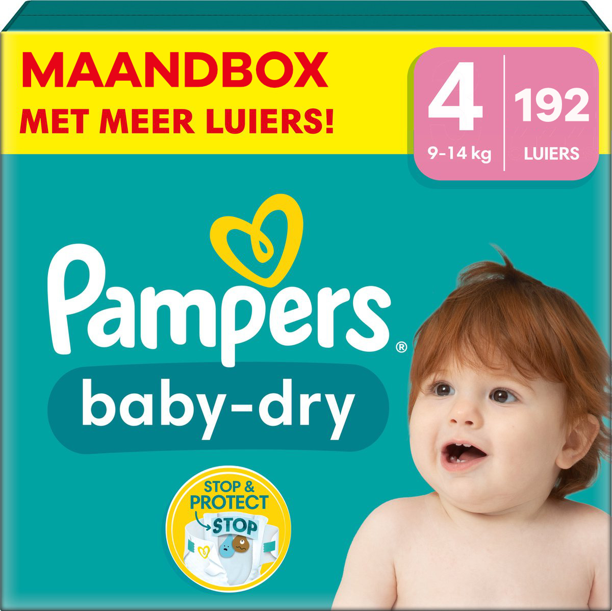 Pampers - Baby Dry - Maat 4 - Maandbox - 192 stuks - 9/14 KG -