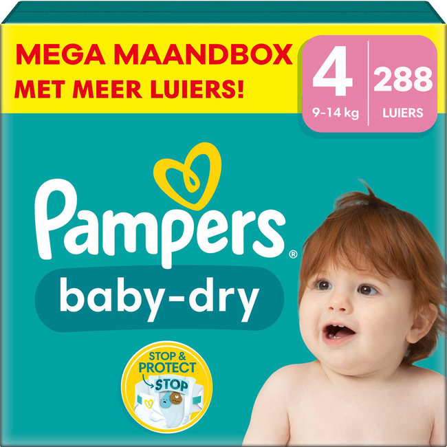 Pampers Pampers - Baby Dry - Maat 4 - Mega Maandbox - 288 stuks - 9/14 KG