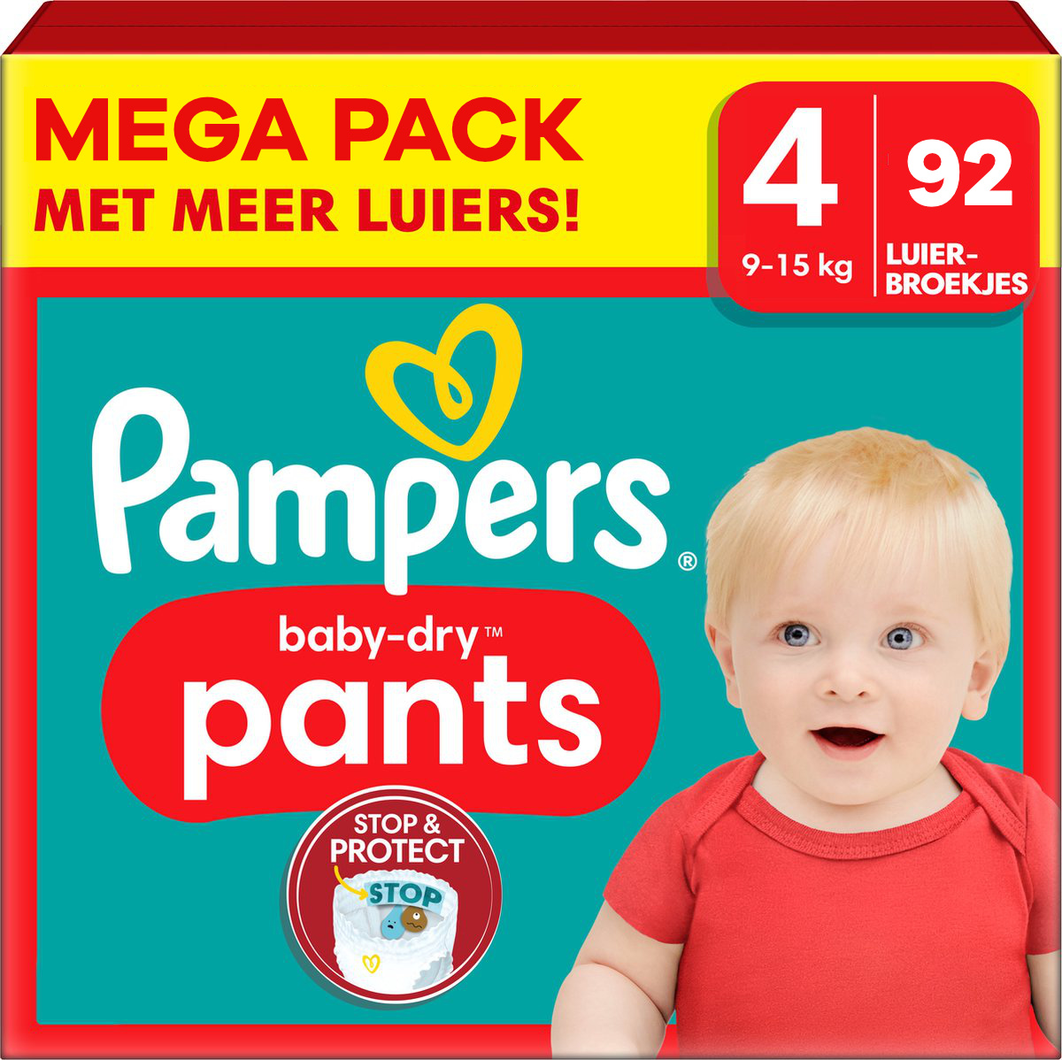 Stationair natuurlijk Schaken Pampers - Baby Dry Pants - Maat 4 - Mega Pack - 92 stuks - 9/15 KG -  Babydrogist.nl