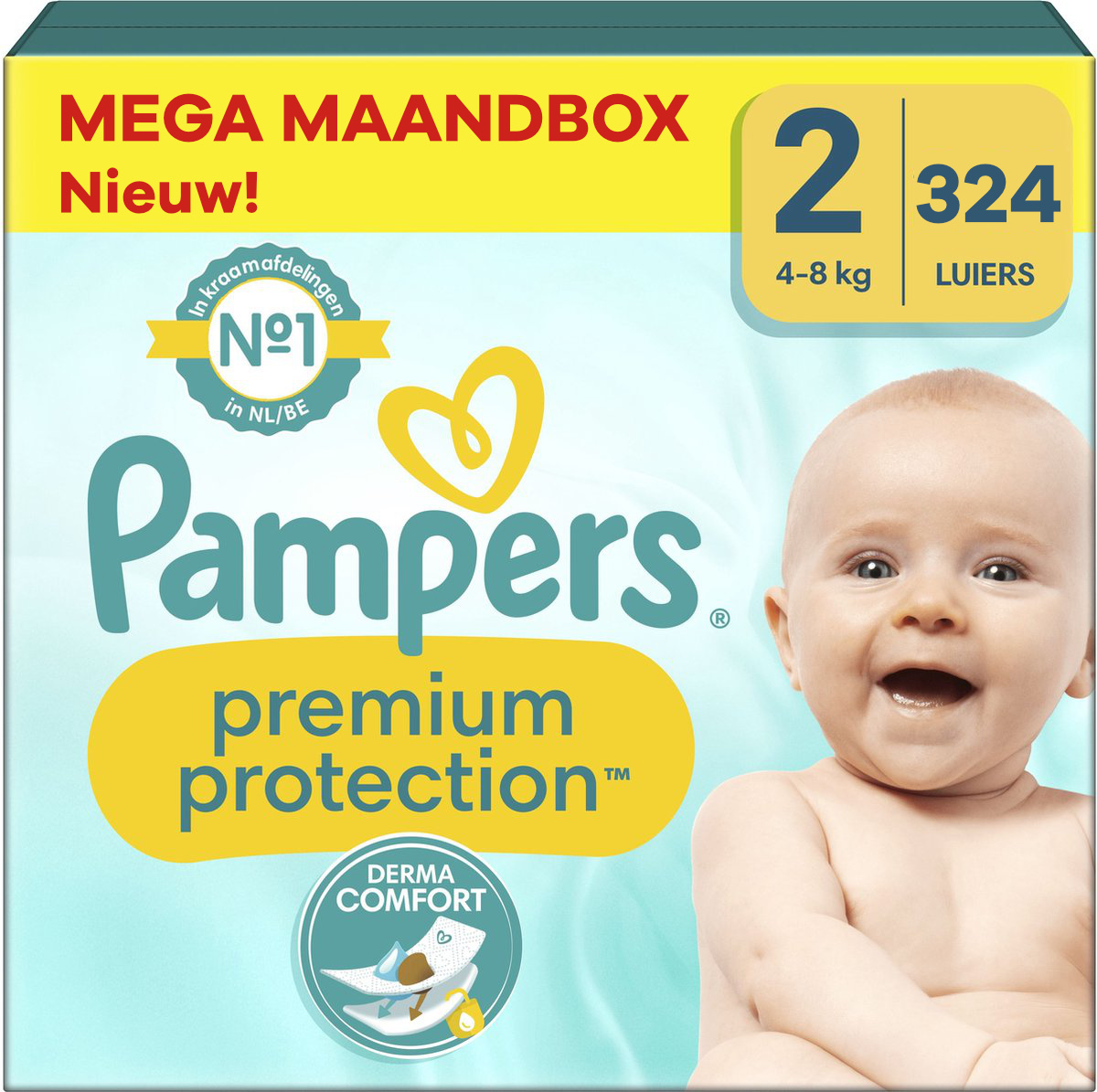 vertrekken Bridge pier Beknopt Pampers - Premium Protection - Maat 2 - Mega Maandbox - 324 stuks - 4/8 KG  - Babydrogist.nl