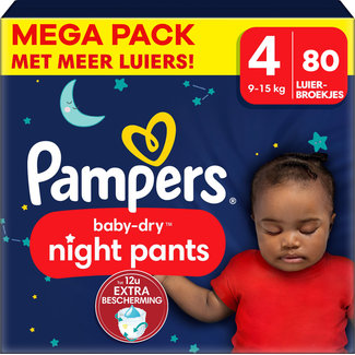 Pampers Pampers - Baby Dry Night Pants - Maat 4 - Mega Pack - 80 stuks - 9/15 KG