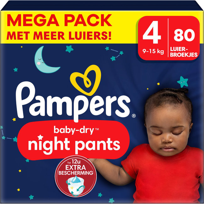 Pampers Pampers - Baby Dry Night Pants - Maat 4 - Mega Pack - 80 stuks - 9/15 KG