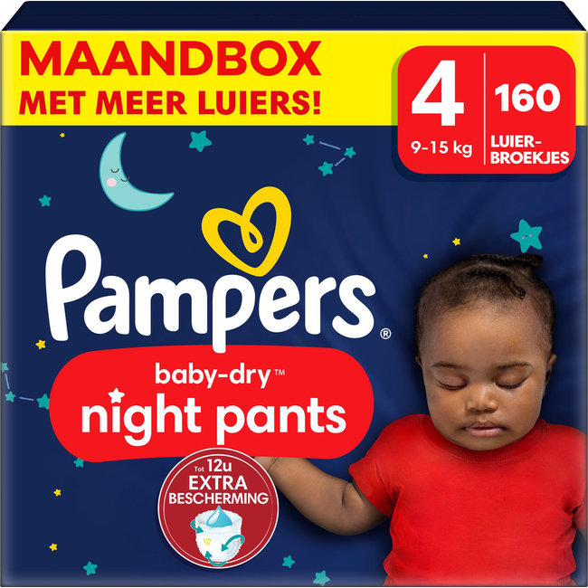 Pampers Pampers - Baby Dry Night Pants - Maat 4 - Maandbox - 160 stuks - 9/15 KG