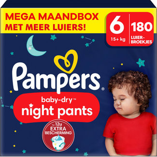 Pampers Pampers - Baby Dry Night Pants - Maat 6 - Mega Maandbox - 180 stuks - 15+ KG