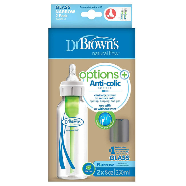 Dr. Brown's - Options+ Anti-Koliek Glazenfles - 250ml - 2 stuks