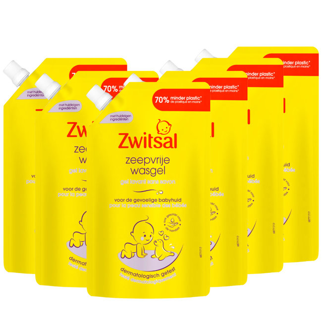 Zwitsal - Navulling Wasgel - Zeepvrij - 6 x 500ml - Voordeelverpakking