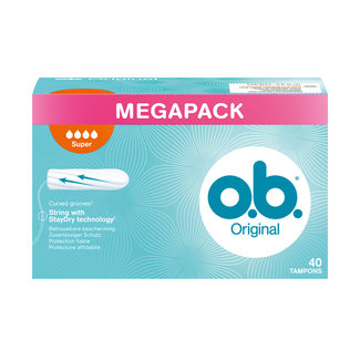 O.B. O.B. Tampons - Megapack Super Plus - Gebogen Groeven - 40 stuks