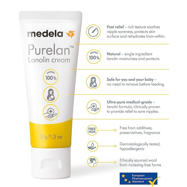 Medela - Purelan 100 - Lanoline Zalf - 1 stuk - 37g