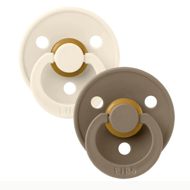 BiBS - Colour Pacifier - Maat 1 - Fopspeen - 2 stuks - Dark Oak / Ivory