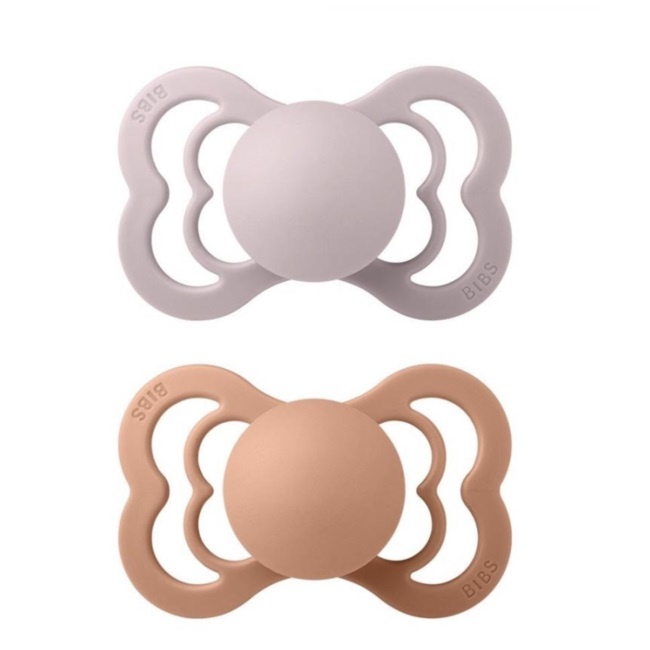 Bibs  Supreme Pacifier - Maat 1 - Fopspeen - 2 stuks - Pink Plum / Peach