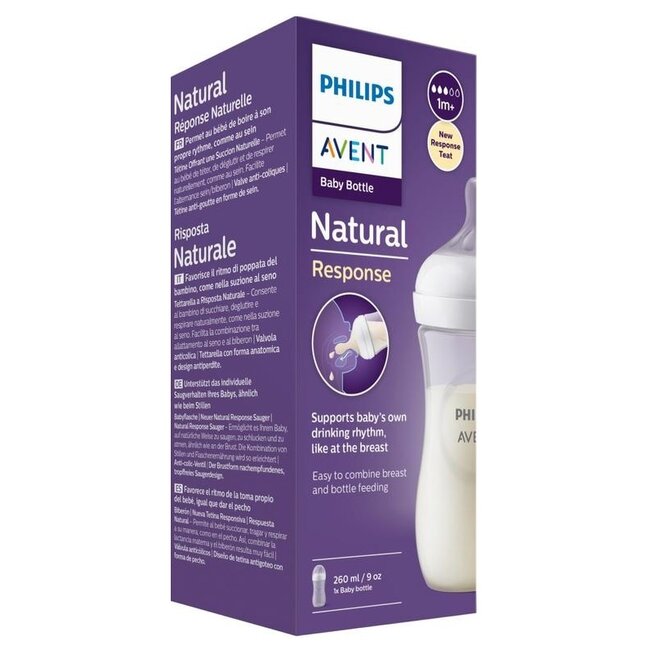 Philips Avent - Babyfles - Natural Response - 1 stuk - Blauw - 260ml