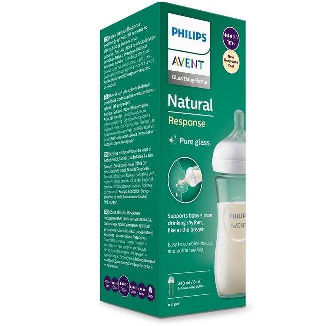 Philips Avent - Glas Babyfles - Natural Response - 1 stuk - 240ml
