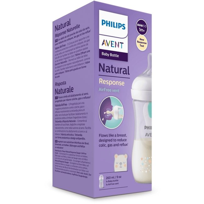 Philips Avent - AirFree Babyfles - Natural Response - Sterren - 1 stuk - 260ml