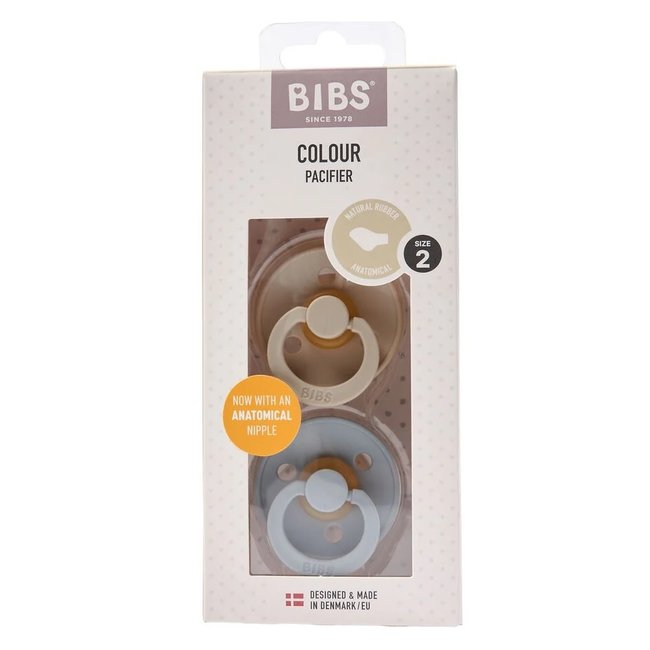 BIBS - Colour Fopspeen - Anatomisch - Maat 2 - Vanilla/Cloud - Duopack