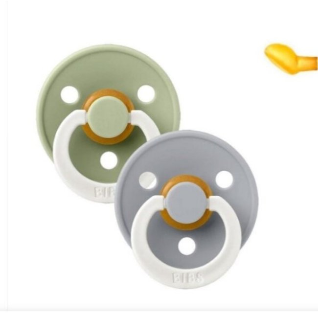 BiBS - Glow in the Dark - Maat 2 - Fopspeen - Anatomisch - Sage Glow / Cloud Glow