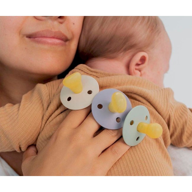 BiBS - Glow in the Dark - Maat 2 - Fopspeen - Anatomisch - Sage Glow / Cloud Glow