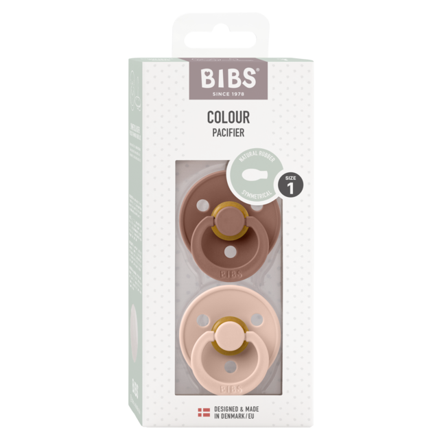 BIBS - Colour Fopspeen - Symmetrisch - Maat 2 - Woodchuck/Blush - Duopack