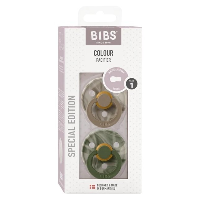 BiBS - Tie Dye - Maat 1 - Fopspeen - 2 stuks - Green Mix