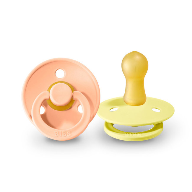 BiBS - Colour Pacifier - Maat 1 - Fopspeen - 2 stuks - Sunshine / Peach Sunset