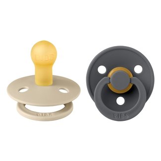 Bibs BiBS - Colour Pacifier - Maat 2 - Fopspeen - 2 stuks - Vanilla / Iron
