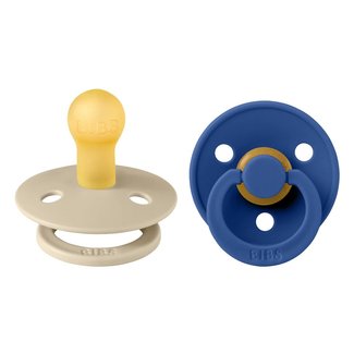 Bibs BiBS - Colour Pacifier - Maat 1 -  Fopspeen - 2 stuks -  Vanilla / Cornflower