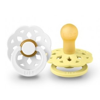 Bibs BiBS - Boheme Pacifier - Maat 2 - Fopspeen - 2 stuks - White / Sunshine