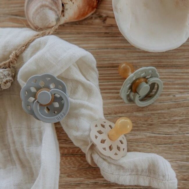 BiBS - Boheme Pacifier - Maat 2 - Fopspeen - 2 stuks - White / Sunshine