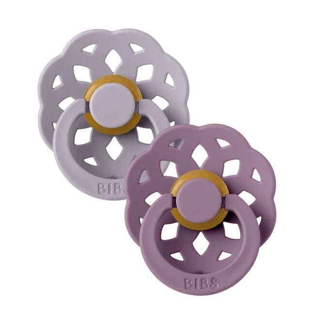 BiBS - Boheme Pacifier - Maat 1 -  Fopspeen - 2 stuks - Fossil Grey / Mauve