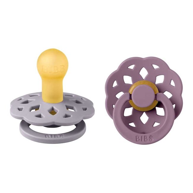 BiBS - Boheme Pacifier - Maat 2 - Fopspeen - 2 stuks - Fossil Grey / Mauve