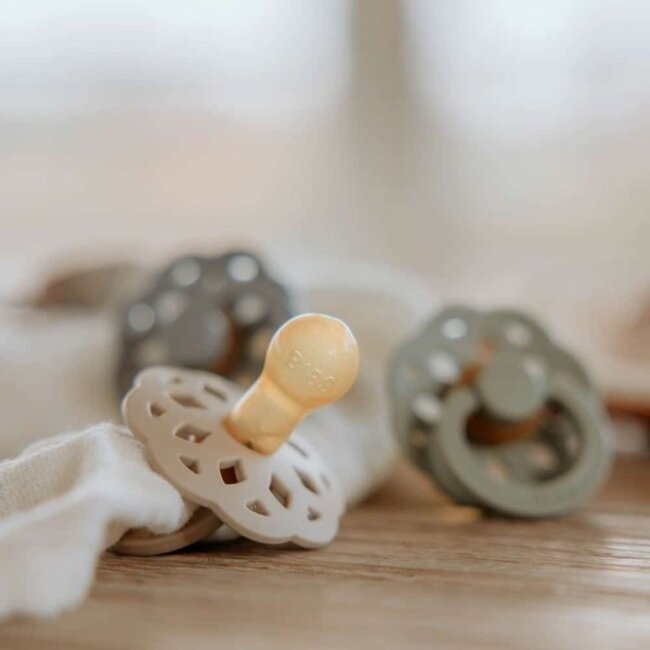 BiBS - Boheme Pacifier - Maat 2 - Fopspeen - 2 stuks - Khaki / Dusty Blue