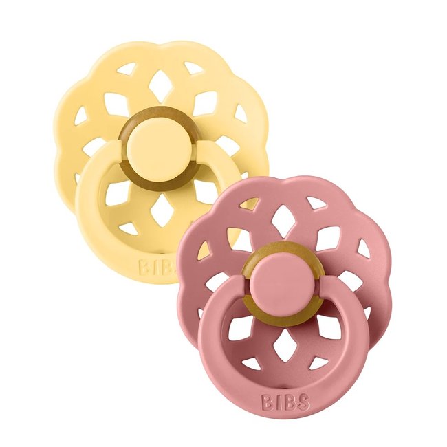 BiBS - Boheme Pacifier - Maat 2 - Fopspeen - 2 stuks - Pale Butter / Dusty Pink