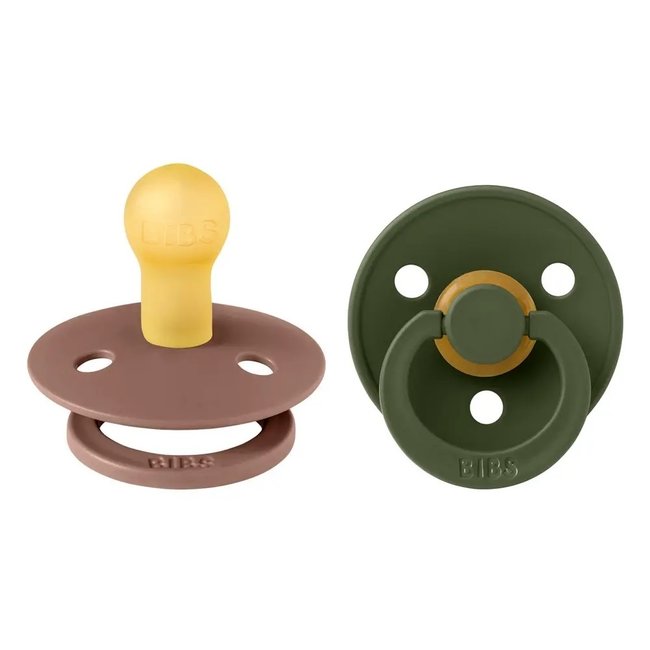 Bibs BiBS - Colour Pacifier - Maat 1 - Fopspeen -  2 stuks - Woodchuck / Hunter Green
