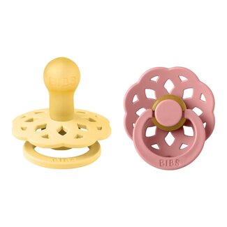 Bibs BiBS - Boheme Pacifier - Stage 1 Fopspeen - 2 stuks - Pale Butter / Dusty Pink - Copy