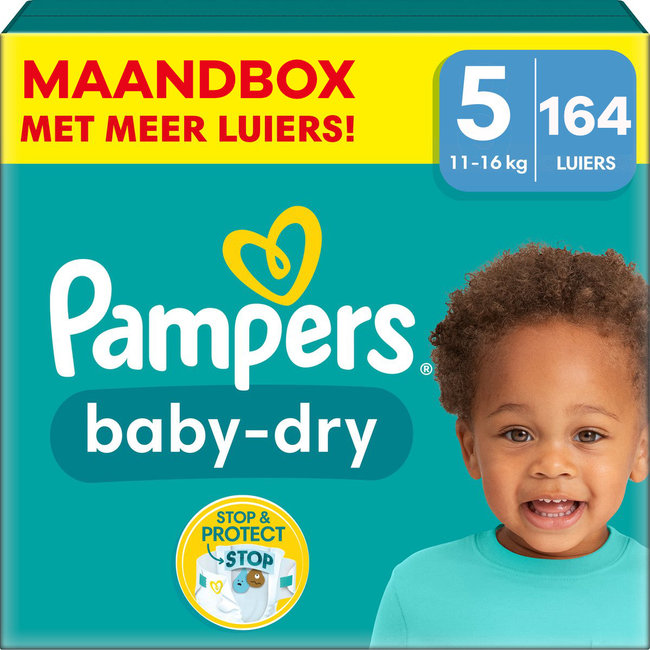 Pampers - Baby Dry - Maat 5 - Maandbox - 164 luiers