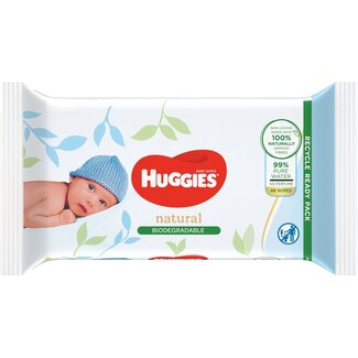 Huggies Huggies - Natural Biologisch afbreekbaar - Billendoekjes - 48 babydoekjes - 1 x 48