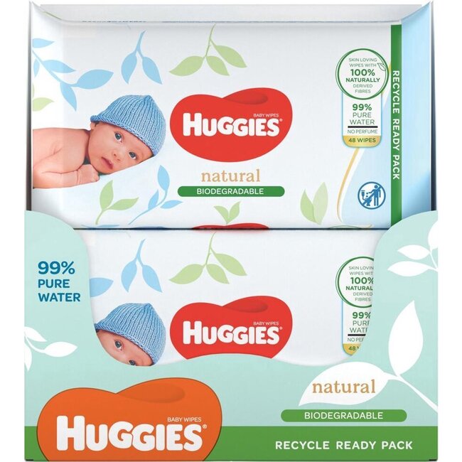 Huggies - Natural Biologisch afbreekbaar - Billendoekjes - 1536 babydoekjes - 32 x 48