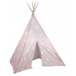 Eddy Toys Eddy Toys - Tipi Tent - Mini Speelhuisje - Roze & Wit - 1 stuk