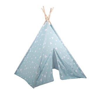 Eddy Toys Eddy Toys - Tipi Tent - Mini Speelhuisje - Blauw & Wit - 1 stuk