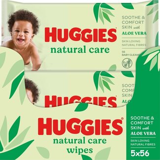 Huggies Huggies - Natural Care - Billendoekjes - 280 babydoekjes - 5 x 56