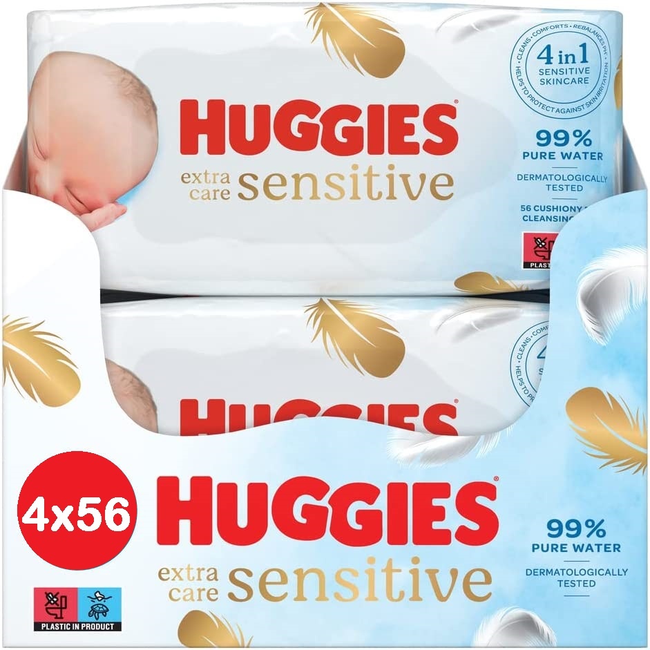 Huggies billendoekjes - Extra Care Sensitive - 8 x 56 stuks