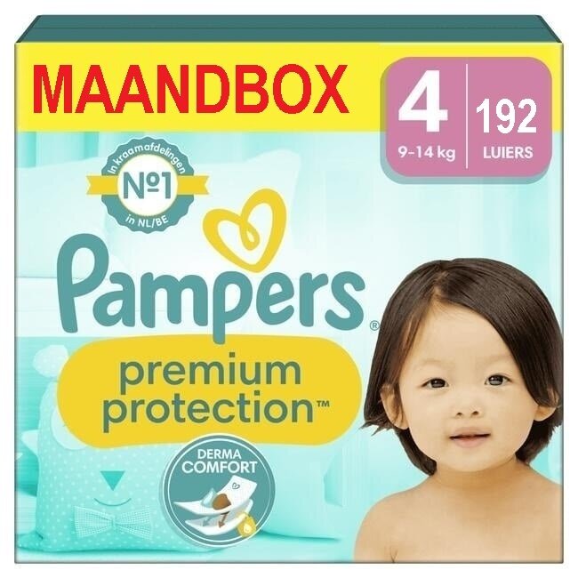 Pampers Pampers - Premium Protection - Maat 4 - Maandbox - 192 luiers - 9/14 KG