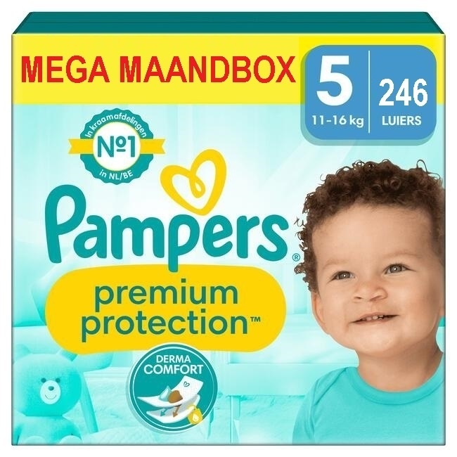 gordijn verschil Email schrijven Pampers - Premium Protection - Maat 5 - Mega Maandbox - 246 luiers -  Babydrogist.nl