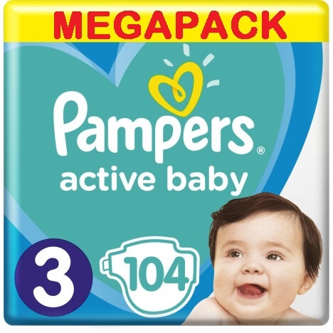 Pampers  Active Baby Dry - Maat 3 - Megapack - 104 stuks - 6/10KG