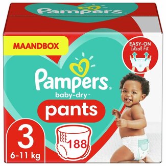Pampers Pampers - Baby Dry Pants - Maat 3 - Maandbox - 188 stuks - 6/11KG