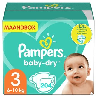 Pampers Pampers - Baby Dry - Maat 3 - Maandbox - 204 stuks - 6/10KG