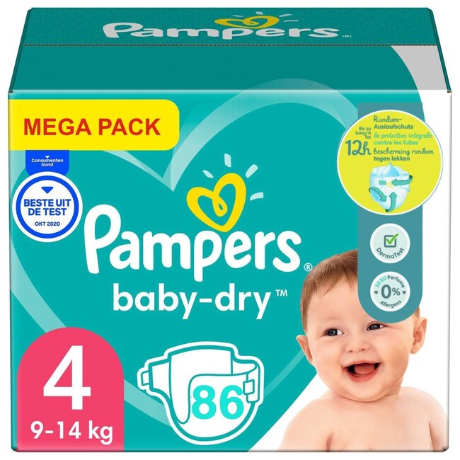 Pampers Pampers - Baby Dry - Maat 4 - Megapack - 86 stuks - 9/14KG