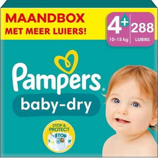 Pampers Pampers - Baby Dry - Maat 4+ - Mega Maandbox - 288 stuks - 10/15KG