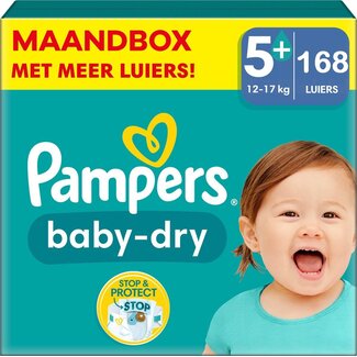 Pampers Pampers - Baby Dry - Maat 5+ - Maandbox - 168 stuks - 12/17KG